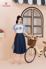 AP125X24 - Áo phông trắng phối xanh in hình con thỏ