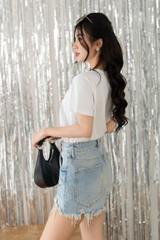 AP512W24 - Áo cotton trắng in hình mèo