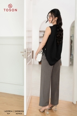 24008G94 - Quần carolan ghi chì dáng suông. cạp buộc nơ