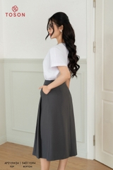 AP215W24 - Áo cotton trắng tay zắc lăng thêu bô đê hoa