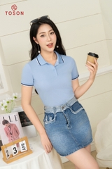 AP407X24 - Áo polo basic xanh dương - cotton