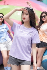 AP127T24 - Áo cotton loang tím in chữ decan