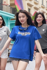 AP135X24 - Áo cotton xanh bích thêu xù Imagine