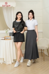 AP150B24 - Áo cotton đen cổ tròn, in chữ full áo