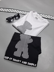 AP201B24 - Áo cotton Đen in hình gấu