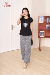 QMN02K24 - Quần lụa kẻ dáng suông, cạp chun