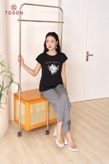 QMN02K24 - Quần lụa kẻ dáng suông, cạp chun