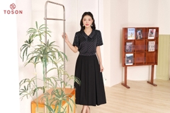 14065J94 - Áo croptop lụa chấm bi