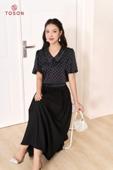 14065J94 - Áo croptop lụa chấm bi