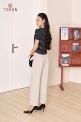 13146B94 - Áo đen lụa silk, hình con ngựa đính nơ cổ