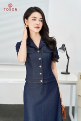 JBC30T94 - Bộ bò tím than dập hoa nổi: Áo + CV