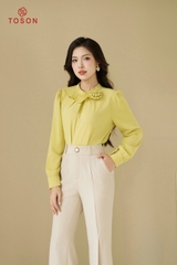 14680 - Áo lụa xếp bèo, đính hoa