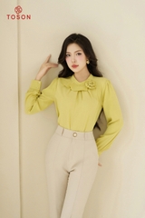 14680 - Áo lụa xếp bèo, đính hoa