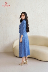 JBC45X94 - Bộ cotton bò hoa: Áo + CV xếp ly