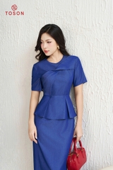 41518X14 - Đầm bò denim xanh than dáng peplump (Limitted)