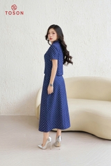 JBC38J94 - Bộ cotton bò chấm bi: Áo cổ V + CV suông A