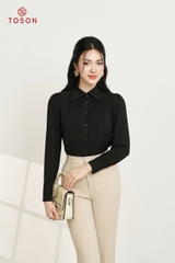 12688 - Áo lụa cổ đức xếp ly