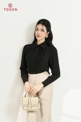 12688 - Áo lụa cổ đức xếp ly