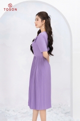44226T64 - Đầm tím xước nhật dập ly đính hoa TT