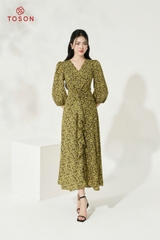 44542H94 - Đầm thô hoa nhí, dáng xòe dài