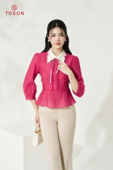 16534P34 - Áo peplump tơ hồng sen