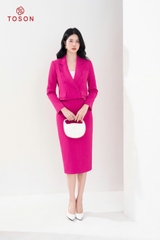 S8362P24 - Bộ hồng sen: Vest cổ K dáng suông + CV