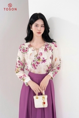 11699H94 - Áo lụa silk họa tiết hoa