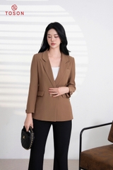 84995N94 - Áo blazer nâu cổ K cài cúc