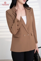 84995N94 - Áo blazer nâu cổ K cài cúc