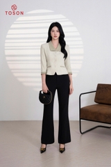 81147X14 _ Vest dạ tweet cổ phối xanh