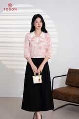 13637H94 - Áo croptop thô hoa cổ phối