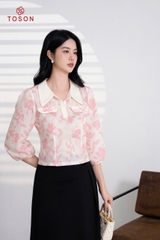 13637H94 - Áo croptop thô hoa cổ phối