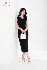 41630B14 - Đầm u mì đen chấm kim tuyến