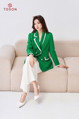 82975X34 - Áo blazer xanh cổ K lé trắng