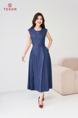 B8472 - Bộ text: Đầm + Vest lửng