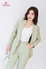 S8376X94 - Bộ vest xanh: áo đột chỉ phối + Quần ôm