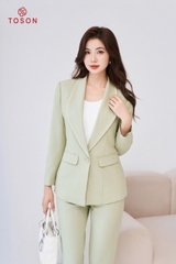 S8376X94 - Bộ vest xanh: áo đột chỉ phối + Quần ôm