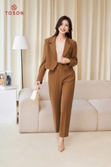 B8222N94 - Bộ vest nâu: Vest ngắn + quần ôm