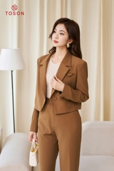 B8222N94 - Bộ vest nâu: Vest ngắn + quần ôm