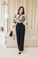 14640H14 - Áo silk họa tiết cổ tàu