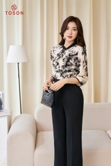 14640H14 - Áo silk họa tiết cổ tàu