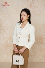 88504W14 - Áo vest trắng tay lỡ gập nơ V - tuýp si (test)