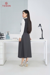 38733G34 - Chân váy ghi tuýp si xếp ly