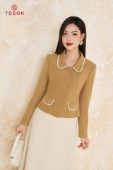 82517N94 - Áo vest text nâu cổ sen