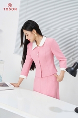 B8368P34 - Bộ vest text hồng: Vest cổ trắng + CV (test)