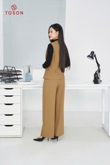 B8202N94 - Bộ gile tuýp si nâu + Quần suông