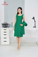 S8450X94 - Set bộ tweet xanh: Vest dáng ngắn + Đầm