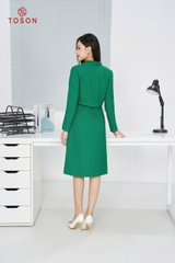 S8450X94 - Set bộ tweet xanh: Vest dáng ngắn + Đầm