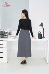 33505G94 - Chân váy tuýp si đen xếp ly xoè