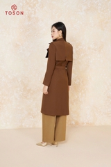 92994 - Áo măng tô Kaki cổ K tà bong 2 bên thắt đai eo